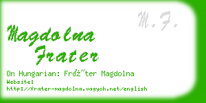 magdolna frater business card